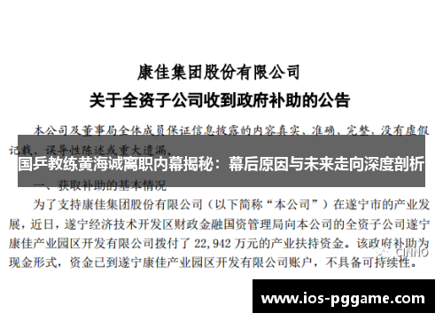 国乒教练黄海诚离职内幕揭秘：幕后原因与未来走向深度剖析